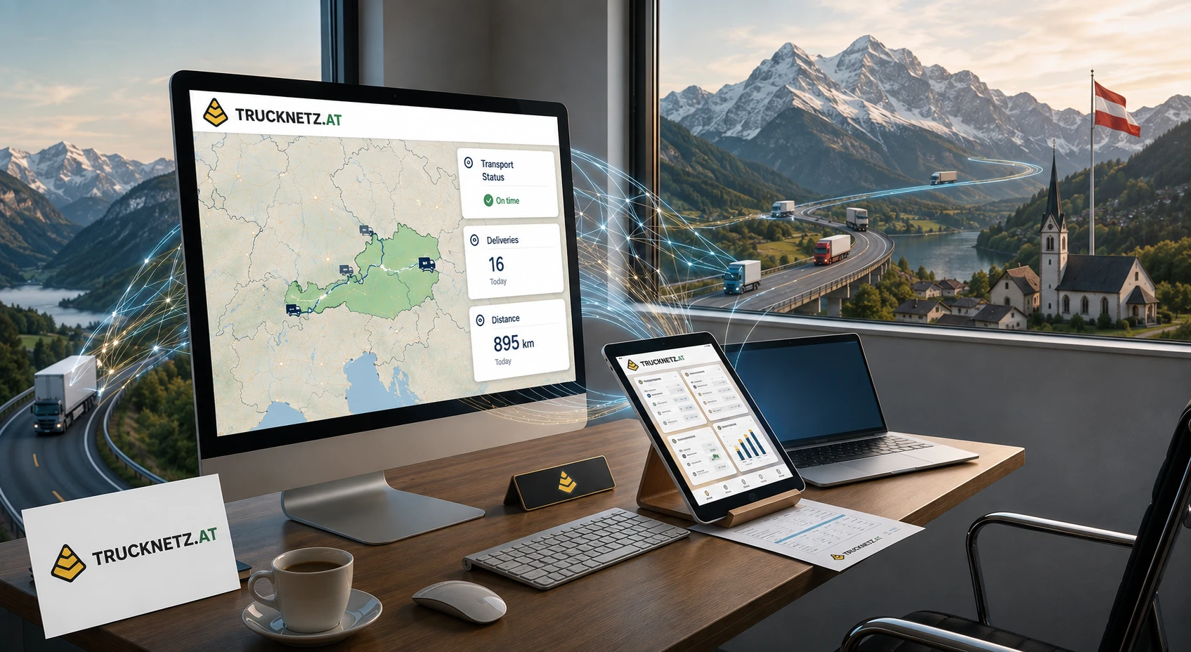 TruckNetz.AT Dashboard – LKW-Logistik und Transportverfolgung in Echtzeit